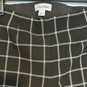 Calvin Klein skinny leg plaid work pants